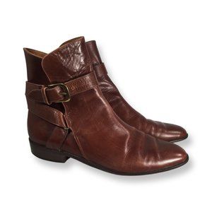 Sabalino Leather Buckle Ankle Boot sz 8